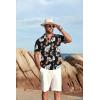 COOFANDY Men’s Hawaiian Floral Shirts Short Sleeve Button Down Shirts Tropical Summer Beach Shirts(Floral Pineapple-black)