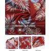 COOFANDY Men’s Hawaiian Floral Shirts Short Sleeve Button Down Shirts Tropical Summer Beach Shirts(Leaves-red)