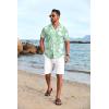 COOFANDY Men’s Hawaiian Floral Shirts Short Sleeve Button Down Shirts Tropical Summer Beach Shirts(Monstera Leaf-green)