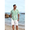 COOFANDY Men’s Hawaiian Floral Shirts Short Sleeve Button Down Shirts Tropical Summer Beach Shirts(Monstera Leaf-green)