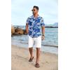 COOFANDY Men’s Hawaiian Floral Shirts Short Sleeve Button Down Shirts Tropical Summer Beach Shirts(Palm Leaf-blue)
