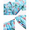 COOFANDY Men’s Hawaiian Matching Shirt and Shorts Set Summer Beach 2 Piece Outfits Short Sleeve Cuban Shirts and Shorts(Flamingo)