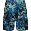 COOFANDY Men’s Hawaiian Matching Shirt and Shorts Set Summer Beach 2 Piece Outfits Short Sleeve Cuban Shirts and Shorts(Leaves-blue)