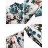COOFANDY Men’s Hawaiian Matching Shirt and Shorts Set Summer Beach 2 Piece Outfits Short Sleeve Cuban Shirts and Shorts(Leaves-white)