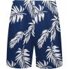 COOFANDY Men’s Hawaiian Matching Shirt and Shorts Set Summer Beach 2 Piece Outfits Short Sleeve Cuban Shirts and Shorts(Plants-twilight Blue)