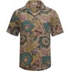 COOFANDY Men’s Hawaiian Matching Shirt and Shorts Set Summer Beach 2 Piece Outfits Short Sleeve Cuban Shirts and Shorts(Retro Brown)
