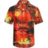COOFANDY Men’s Hawaiian Matching Shirt and Shorts Set Summer Beach 2 Piece Outfits Short Sleeve Cuban Shirts and Shorts(Sunset)