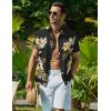 COOFANDY Mens Hawaiian Shirt Short Sleeve Button Down Shirt Tropical Summer Beach Shirt(Flower-black)