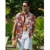 COOFANDY Mens Hawaiian Shirt Short Sleeve Button Down Shirt Tropical Summer Beach Shirt(Flower-lily)