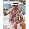 COOFANDY Mens Hawaiian Shirt Short Sleeve Button Down Shirt Tropical Summer Beach Shirt(Flower-lily)