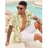 COOFANDY Mens Hawaiian Shirt Short Sleeve Button Down Shirt Tropical Summer Beach Shirt(Leaf-green)