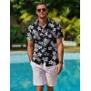 COOFANDY Mens Hawaiian Shirt Short Sleeve Button Down Shirt Tropical Summer Beach Shirt(Ukulele-black)