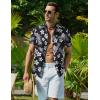 COOFANDY Mens Hawaiian Shirt Short Sleeve Button Down Shirt Tropical Summer Beach Shirt(Ukulele-black)