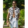 COOFANDY Mens Hawaiian Shirt Short Sleeve Button Down Shirt Tropical Summer Beach Shirt(Ukulele-white)