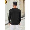 COOFANDY Men’s Henley Shirts Long Sleeve Casual Pullover T-Shirt Fashion Basic Button Shirts(A-black)