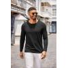COOFANDY Men’s Henley Shirts Long Sleeve Casual Pullover T-Shirt Fashion Basic Button Shirts(A-black)