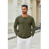 COOFANDY Men’s Henley Shirts Long Sleeve Casual Pullover T-Shirt Fashion Basic Button Shirts(Army Green)