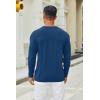 COOFANDY Men’s Henley Shirts Long Sleeve Casual Pullover T-Shirt Fashion Basic Button Shirts(Dark Blue)