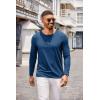 COOFANDY Men’s Henley Shirts Long Sleeve Casual Pullover T-Shirt Fashion Basic Button Shirts(Dark Blue)