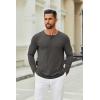 COOFANDY Men’s Henley Shirts Long Sleeve Casual Pullover T-Shirt Fashion Basic Button Shirts(Dark Grey)
