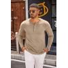 COOFANDY Men’s Henley Shirts Long Sleeve Casual Pullover T-Shirt Fashion Basic Button Shirts(Khaki)