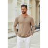 COOFANDY Men’s Henley Shirts Long Sleeve Casual Pullover T-Shirt Fashion Basic Button Shirts(Khaki)