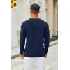 COOFANDY Men’s Henley Shirts Long Sleeve Casual Pullover T-Shirt Fashion Basic Button Shirts(Navy Blue)