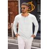 COOFANDY Men’s Henley Shirts Long Sleeve Casual Pullover T-Shirt Fashion Basic Button Shirts(White)