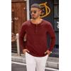 COOFANDY Men’s Henley Shirts Long Sleeve Casual Pullover T-Shirt Fashion Basic Button Shirts(Wine Red)