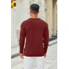 COOFANDY Men’s Henley Shirts Long Sleeve Casual Pullover T-Shirt Fashion Basic Button Shirts(Wine Red)