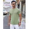 COOFANDY Mens Henley Shirts Short Sleeve Casual Button Down Shirts Lightweight Summer Basic Tee(Green)
