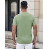 COOFANDY Mens Henley Shirts Short Sleeve Casual Button Down Shirts Lightweight Summer Basic Tee(Green)