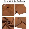 COOFANDY Men’s Knit Polo Shirts Short Sleeve Ribbed Knitted Shirt Summer Lightweight Casual Golf Shirts(Brown)