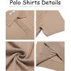 COOFANDY Men’s Knit Polo Shirts Short Sleeve Ribbed Knitted Shirt Summer Lightweight Casual Golf Shirts(Khaki)