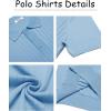 COOFANDY Men’s Knit Polo Shirts Short Sleeve Ribbed Knitted Shirt Summer Lightweight Casual Golf Shirts(Light Blue)