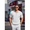 COOFANDY Men’s Knit Polo Shirts Short Sleeve Ribbed Knitted Shirt Summer Lightweight Casual Golf Shirts(White)