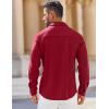 COOFANDY Mens Long Sleeve Button Down Shirts Wrinkle Free Shacket Jacket Stretch Casual Overshirt(Deep Red)