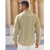 COOFANDY Mens Long Sleeve Button Down Shirts Wrinkle Free Shacket Jacket Stretch Casual Overshirt(Khaki)