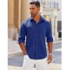 COOFANDY Mens Long Sleeve Button Down Shirts Wrinkle Free Shacket Jacket Stretch Casual Overshirt(Sky Blue)