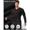 COOFANDY Men’s Long Sleeve Muscle T Shirts Casual V-Neck Slim Fit Longline Ribbed Shirts Stretch Tee Shirts(All Black)
