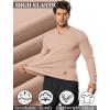 COOFANDY Men’s Long Sleeve Muscle T Shirts Casual V-Neck Slim Fit Longline Ribbed Shirts Stretch Tee Shirts(Beige)