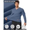 COOFANDY Men’s Long Sleeve Muscle T Shirts Casual V-Neck Slim Fit Longline Ribbed Shirts Stretch Tee Shirts(Grey Blue)