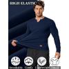 COOFANDY Men’s Long Sleeve Muscle T Shirts Casual V-Neck Slim Fit Longline Ribbed Shirts Stretch Tee Shirts(Navy Blue)