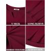 COOFANDY Men’s Long Sleeve Muscle T Shirts Casual V-Neck Slim Fit Longline Ribbed Shirts Stretch Tee Shirts(Wine Red)