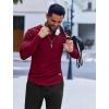 COOFANDY Men’s Long Sleeve Muscle T Shirts Casual V-Neck Slim Fit Longline Ribbed Shirts Stretch Tee Shirts(Wine Red)