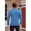 COOFANDY Mens Mock Turtleneck Slim Fit Pullover Sweater Casual Basic Knitted Thermal Sweaters(Blue)