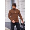 COOFANDY Mens Mock Turtleneck Slim Fit Pullover Sweater Casual Basic Knitted Thermal Sweaters(Brown1)
