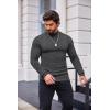 COOFANDY Mens Mock Turtleneck Slim Fit Pullover Sweater Casual Basic Knitted Thermal Sweaters(Dark Gray)