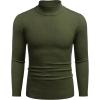 COOFANDY Mens Mock Turtleneck Slim Fit Pullover Sweater Casual Basic Knitted Thermal Sweaters(Deep Army Green)