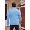 COOFANDY Mens Mock Turtleneck Slim Fit Pullover Sweater Casual Basic Knitted Thermal Sweaters(Light Blue)